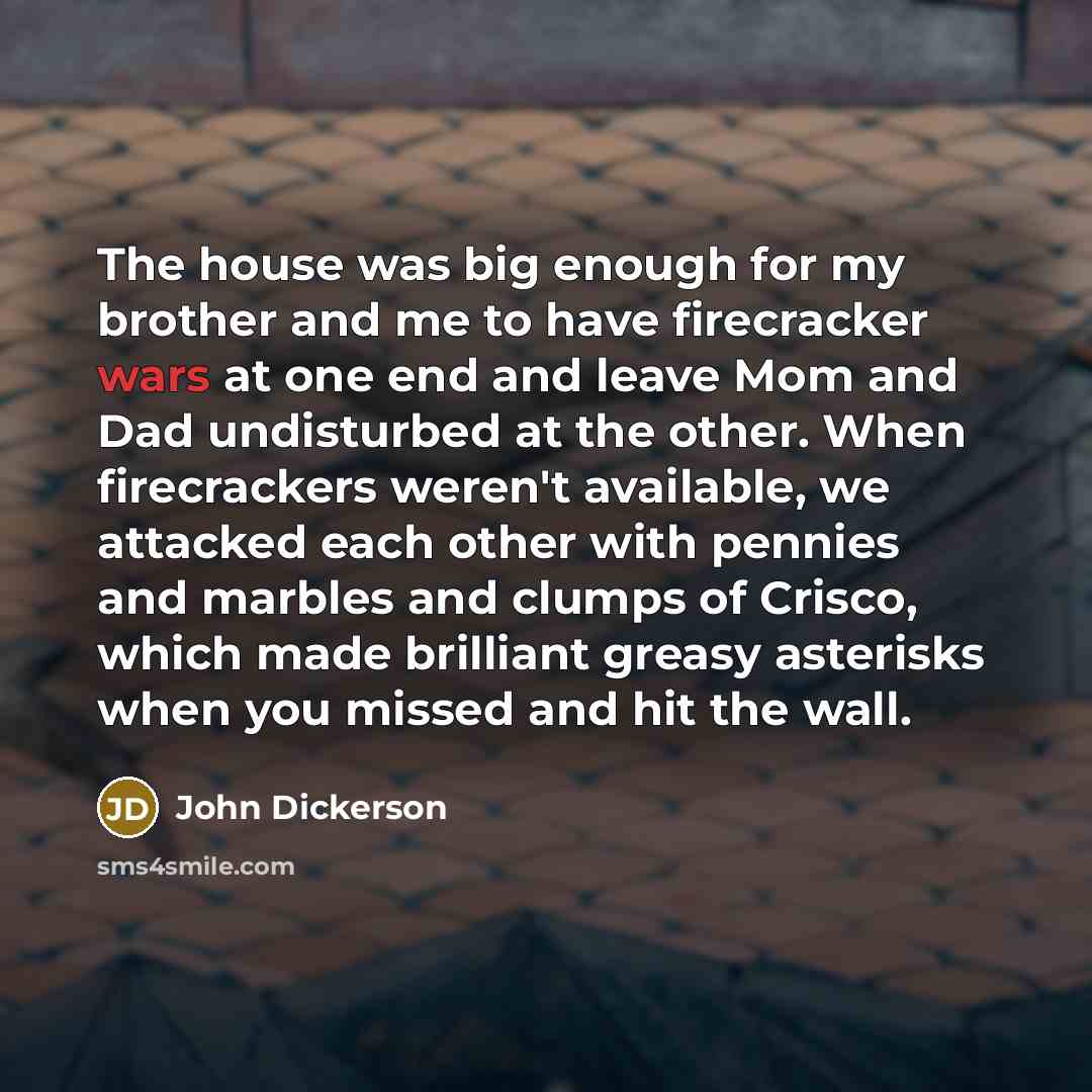 “The house was big enough for my brother and me…” quote by John Dickerson
