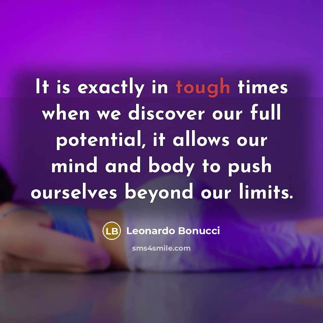“It is exactly in tough times when we discover our…” quote by Leonardo Bonucci