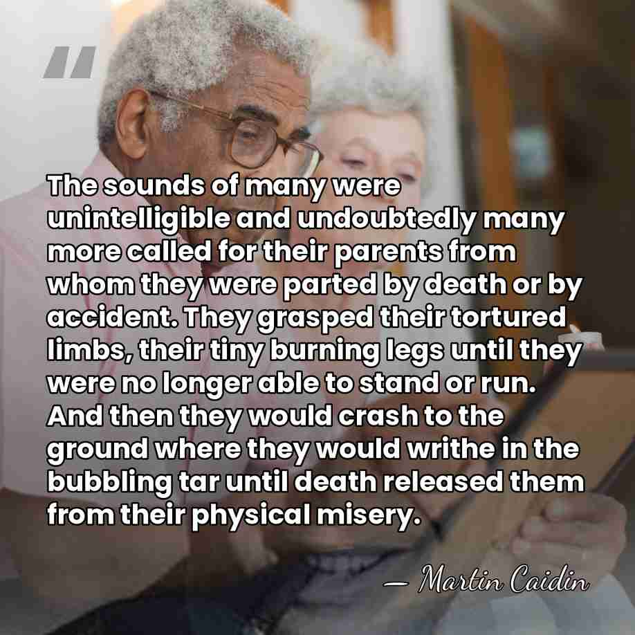 The sounds of many were unintelligible and undoubtedly many more called for&hellip; - Martin Caidin