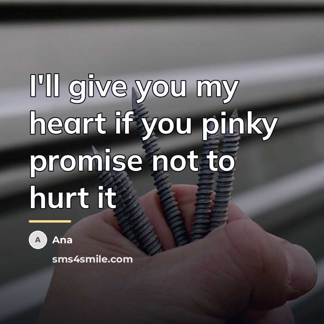 “I'll give you my heart if you pinky promise not…” quote by Ana