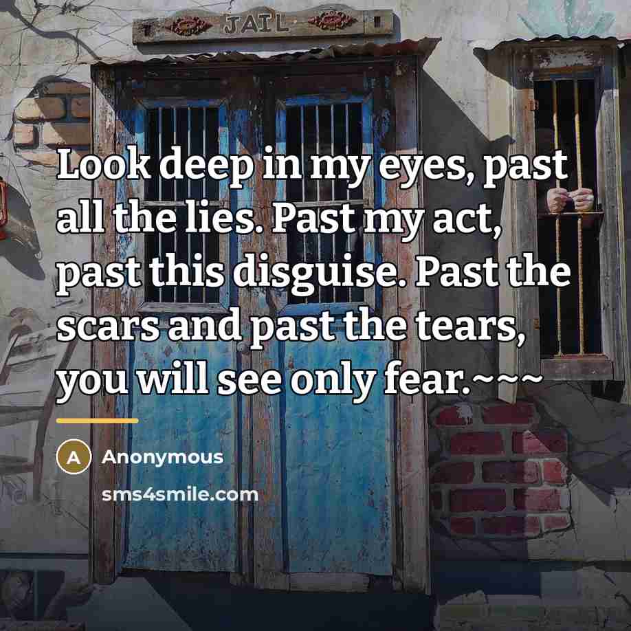 “Look deep in my eyes, past all the lies. Past…” quote by Anonymous