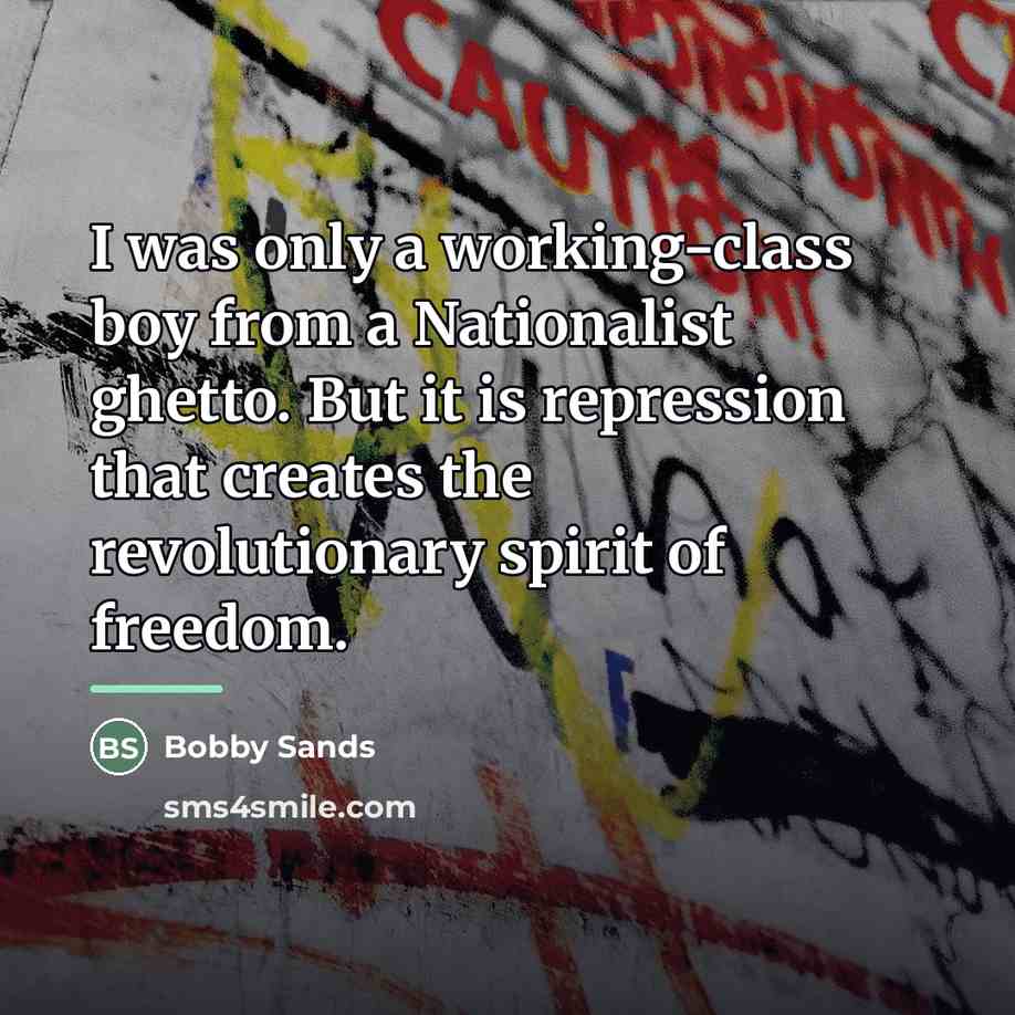 “I was only a working-class boy from a Nationalist ghetto.…” quote by Bobby Sands