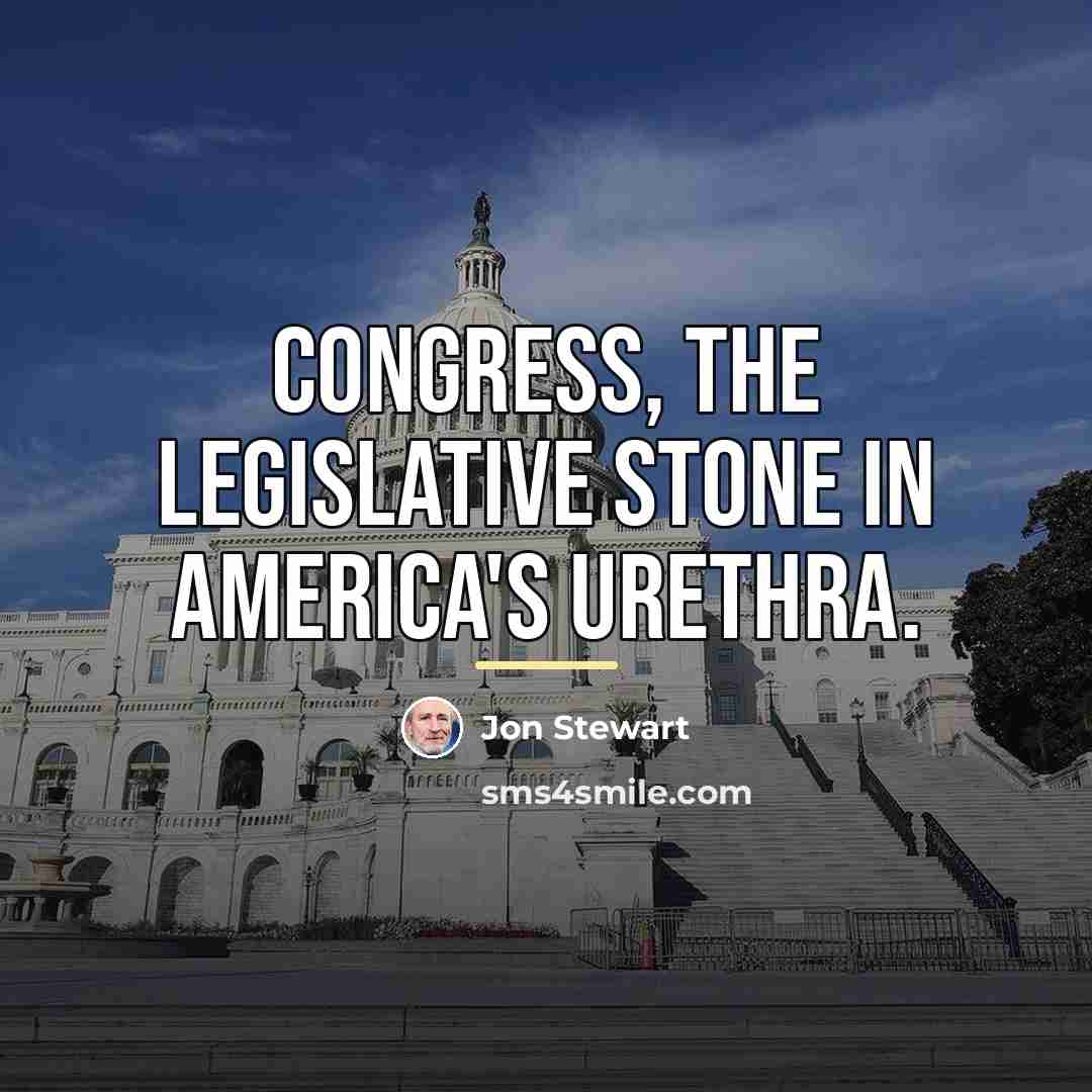 “Congress, the legislative stone in America's urethra.…” quote by Jon Stewart