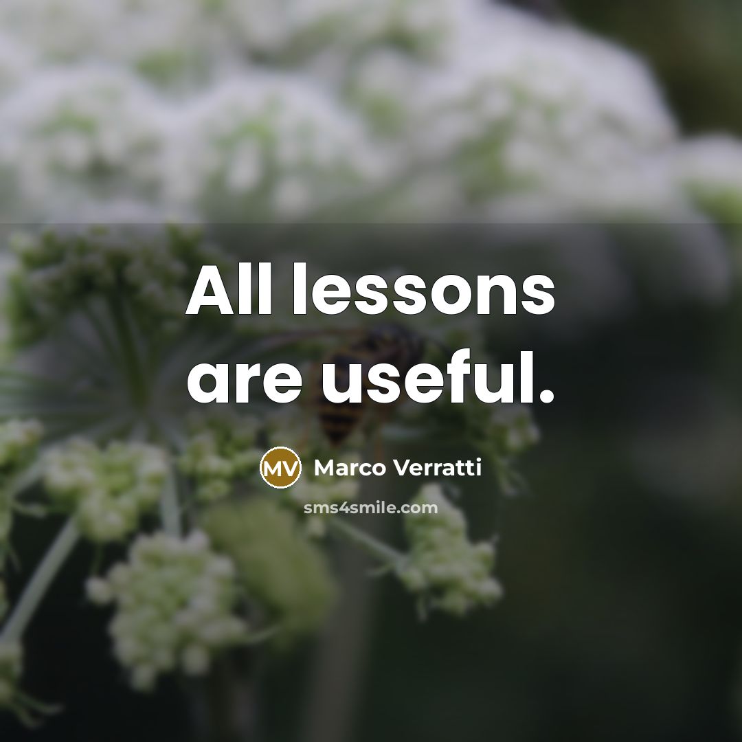 “All lessons are useful.…” quote by Marco Verratti