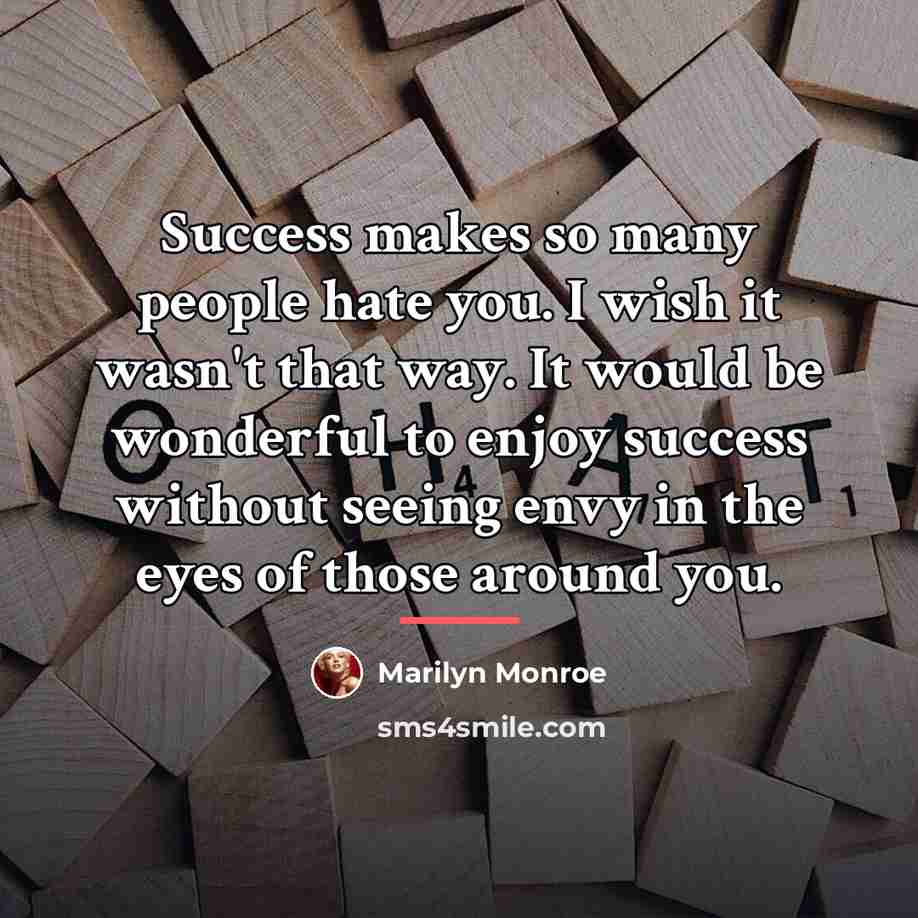 “Success makes so many people hate you. I wish it…” quote by Marilyn Monroe
