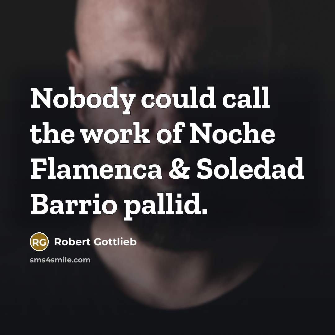 “Nobody could call the work of Noche Flamenca & Soledad…” quote by Robert Gottlieb
