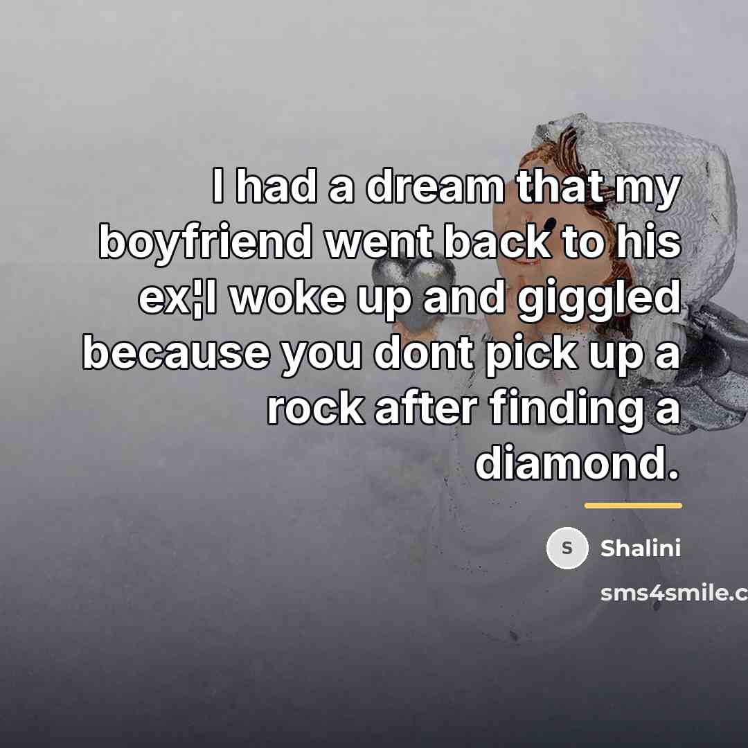 “I had a dream that my boyfriend went back to…” quote by Shalini