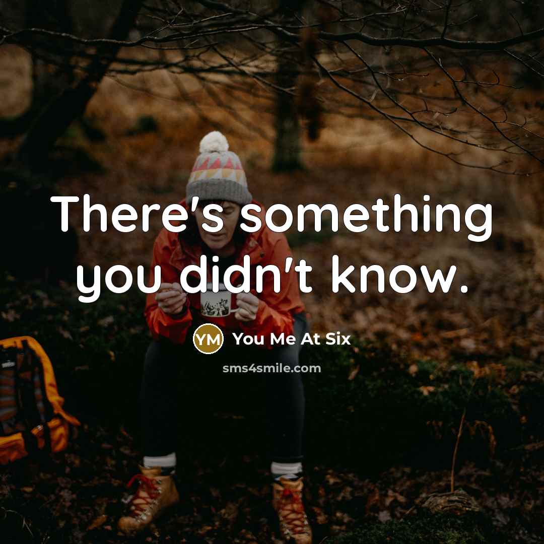 “There's something you didn't know.” quote by You Me At Six