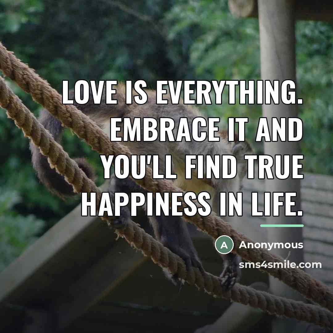 “Love is everything. Embrace it and you'll find true happiness…” quote by Anonymous