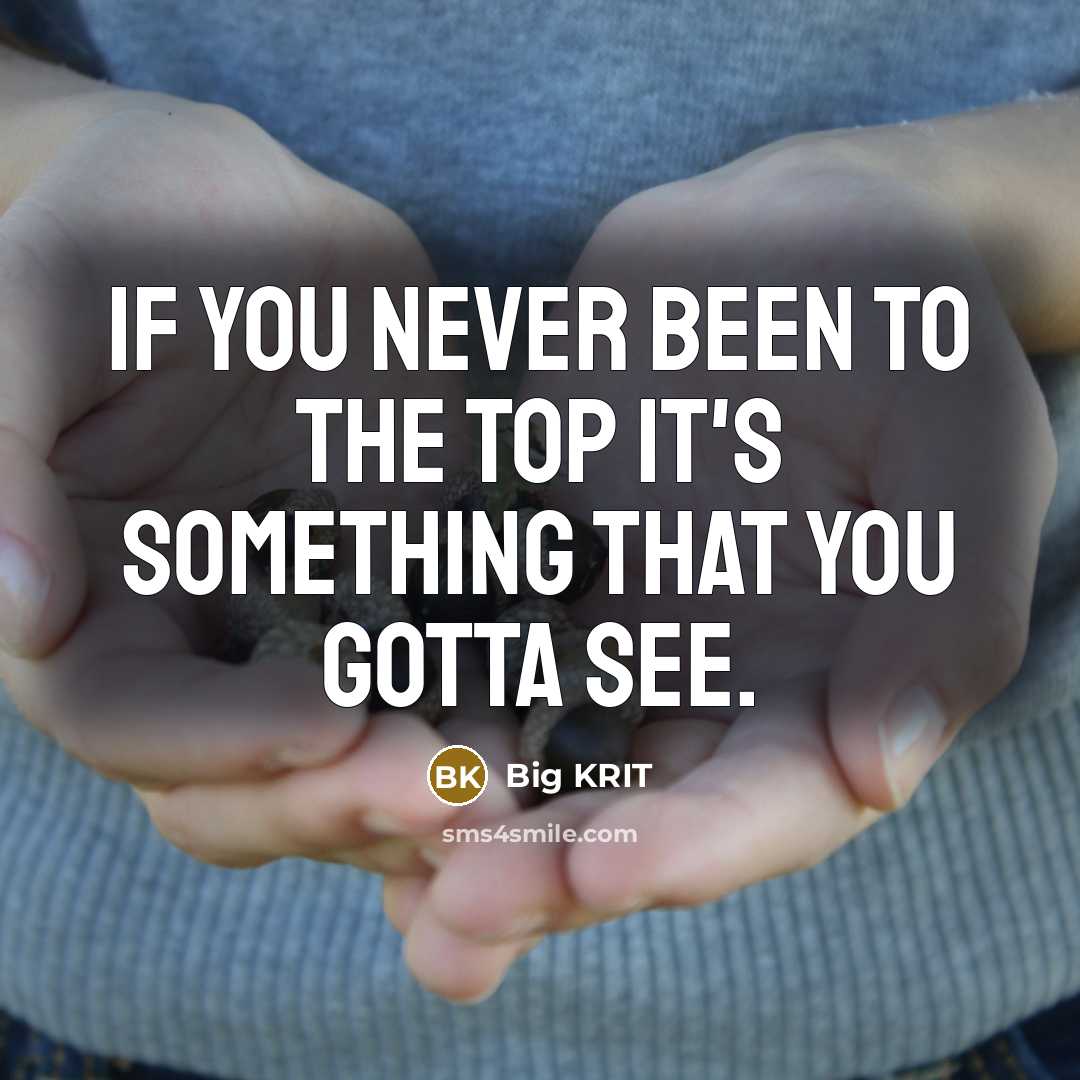 “If you never been to the top it's something that…” quote by Big Krit
