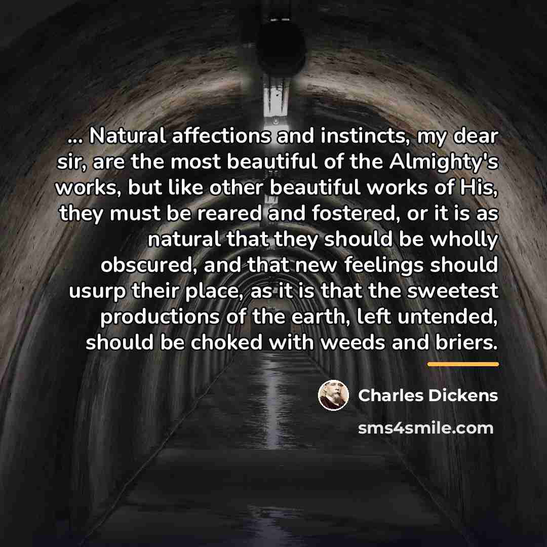 “... Natural affections and instincts, my dear sir, are the…” quote by Charles Dickens