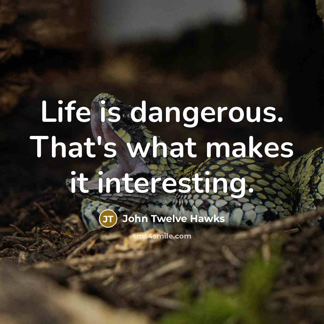 “Life is dangerous. That's what makes it interesting.…” quote by John Twelve Hawks