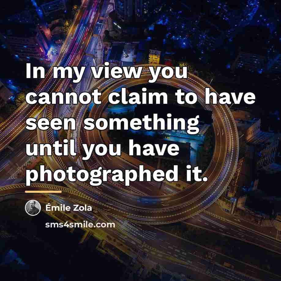 “In my view you cannot claim to have seen something…” quote by Emile Zola
