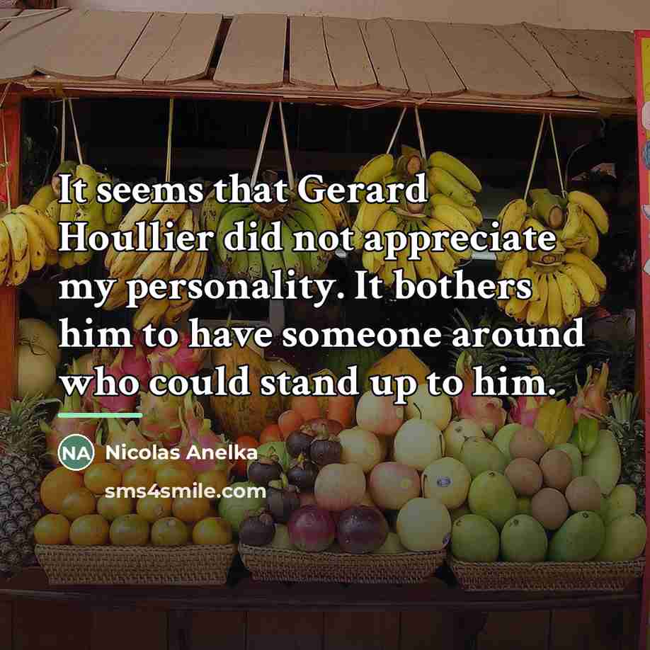 “It seems that Gerard Houllier did not appreciate my personality.…” quote by Nicolas Anelka