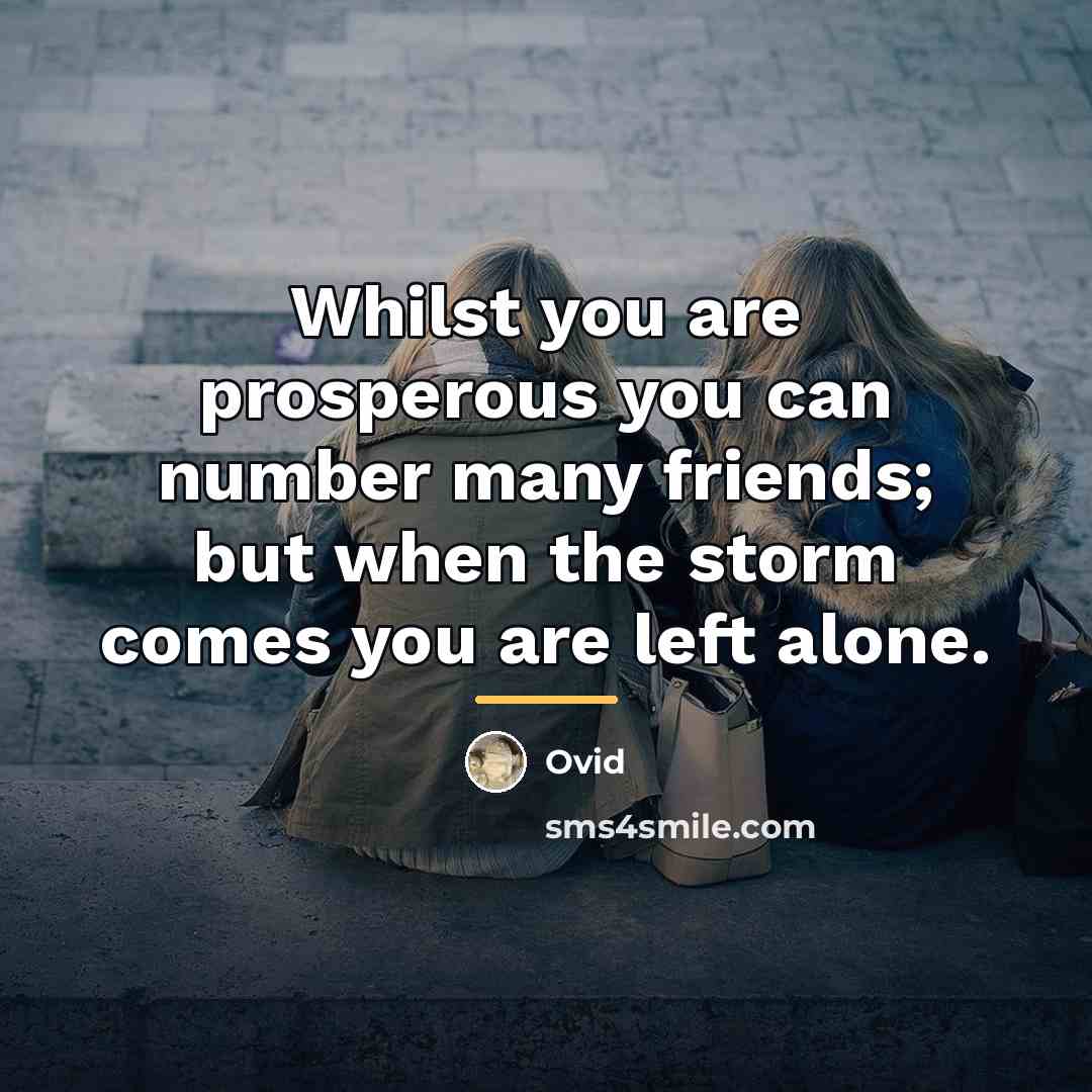 “Whilst you are prosperous you can number many friends; but…” quote by Ovid