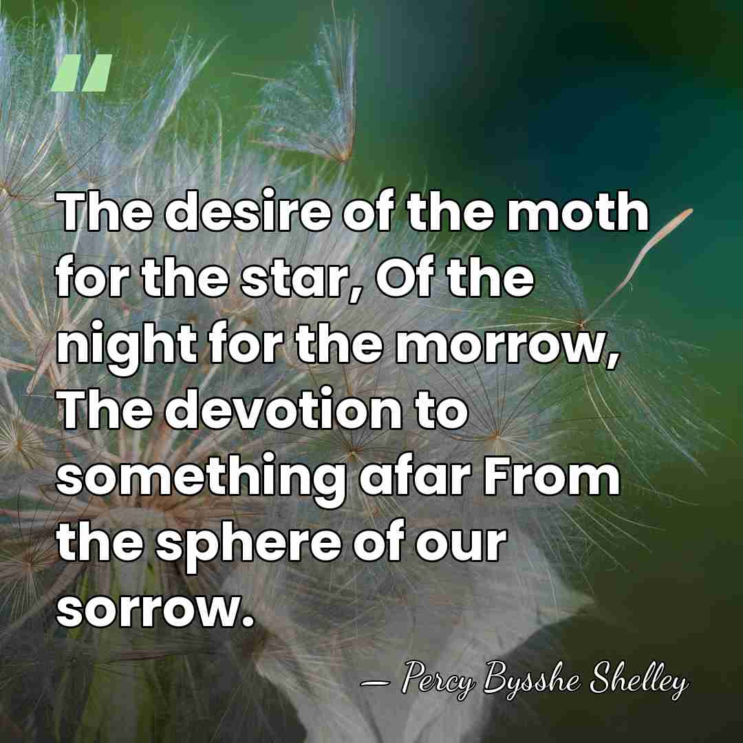 The desire of the moth for the star, Of the night for&hellip; - Percy Bysshe Shelley
