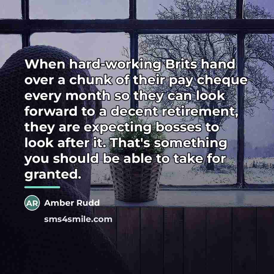 “When hard-working Brits hand over a chunk of their pay…” quote by Amber Rudd