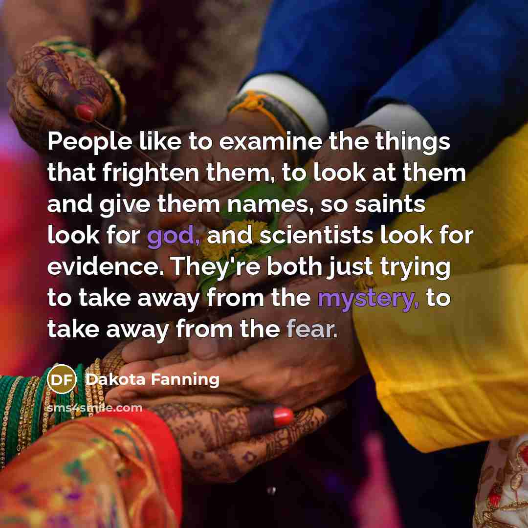 “People like to examine the things that frighten them, to…” quote by Dakota Fanning