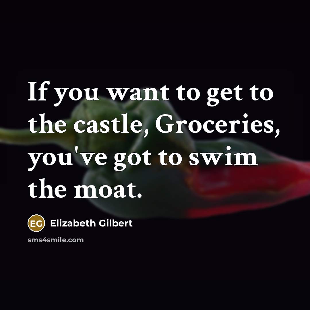 “If you want to get to the castle, Groceries, you've…” quote by Elizabeth Gilbert
