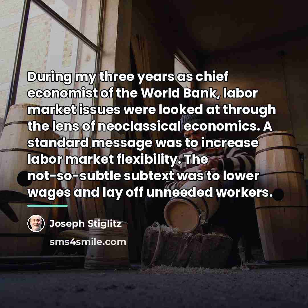 “During my three years as chief economist of the World…” quote by Joseph Stiglitz