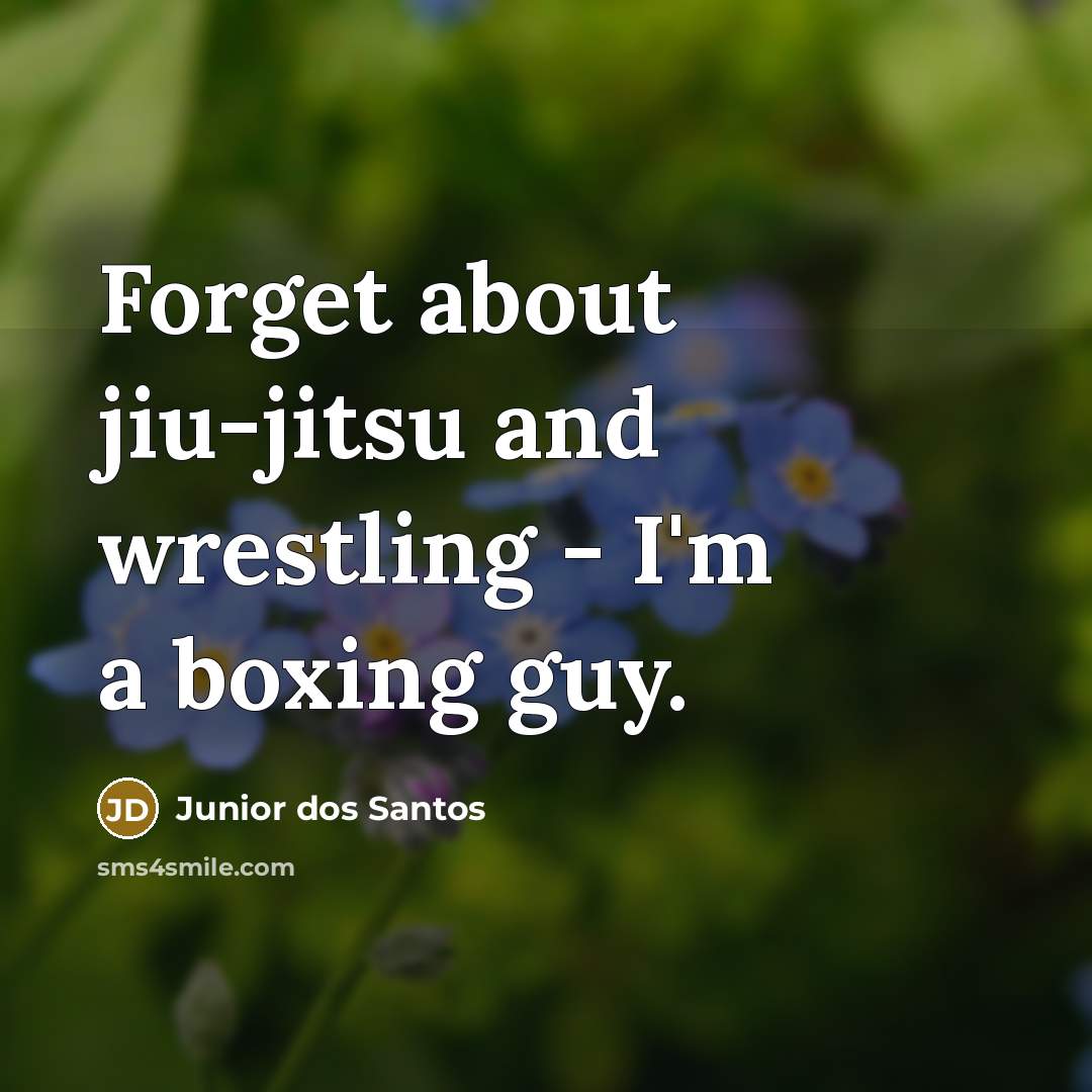 “Forget about jiu-jitsu and wrestling - I'm a boxing guy.…” quote by Junior dos Santos