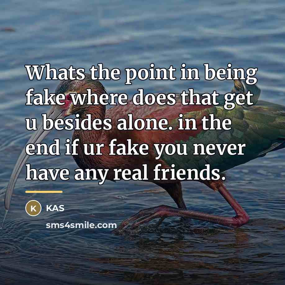 “Whats the point in being fake where does that get…” quote by KAS