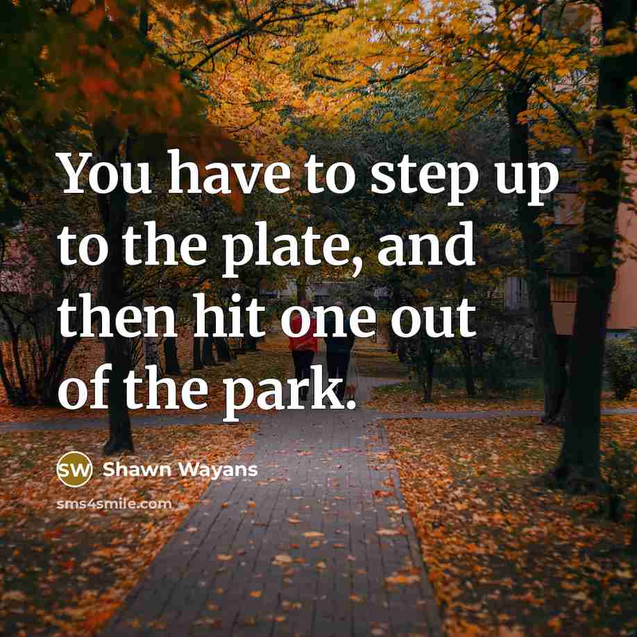 “You have to step up to the plate, and then…” quote by Shawn Wayans