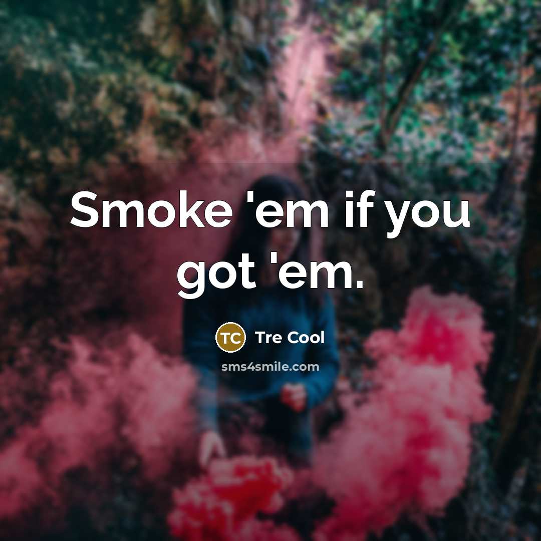 “Smoke 'em if you got 'em.…” quote by Tre Cool