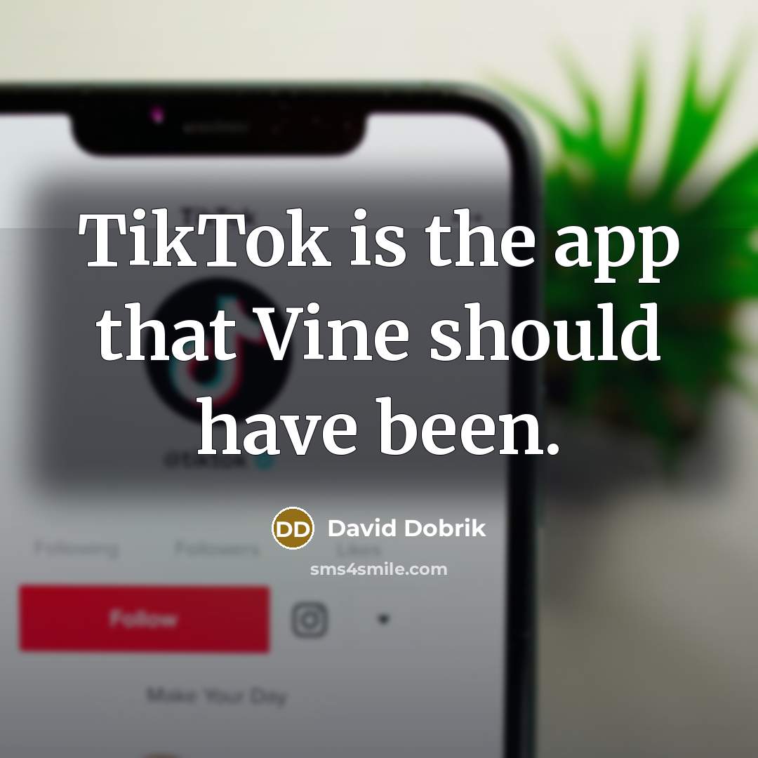 “TikTok is the app that Vine should have been.…” quote by David Dobrik