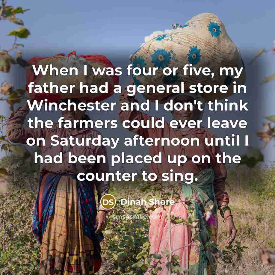 “When I was four or five, my father had a…” quote by Dinah Shore
