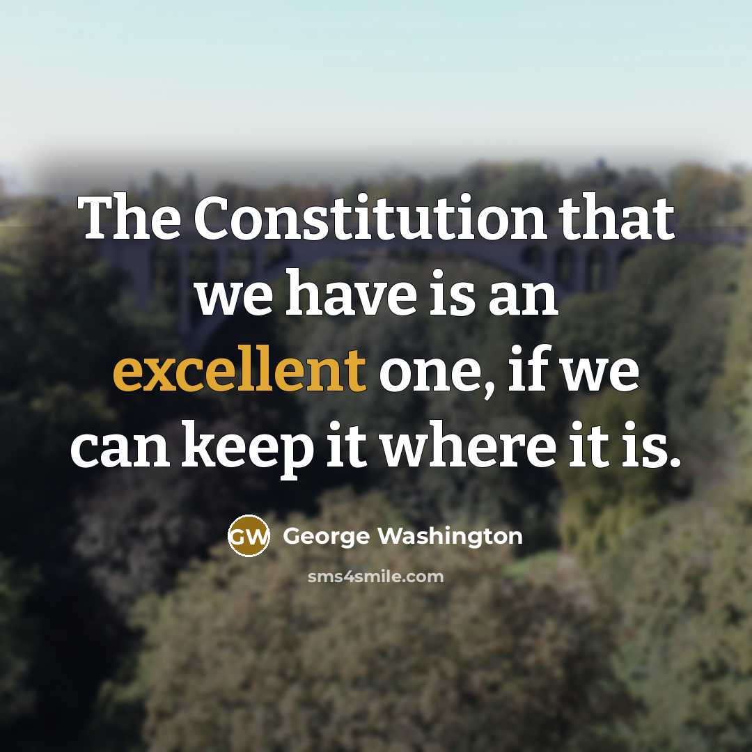 “The Constitution that we have is an excellent one, if…” quote by George Washington