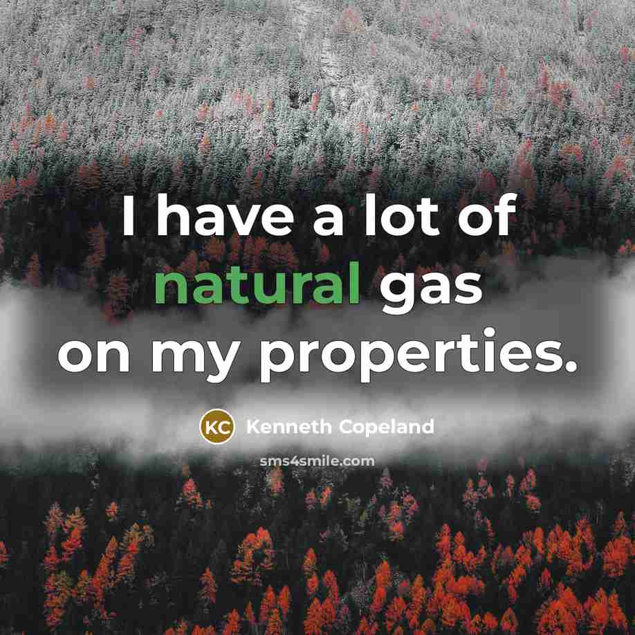 “I have a lot of natural gas on my properties.…” quote by Kenneth Copeland