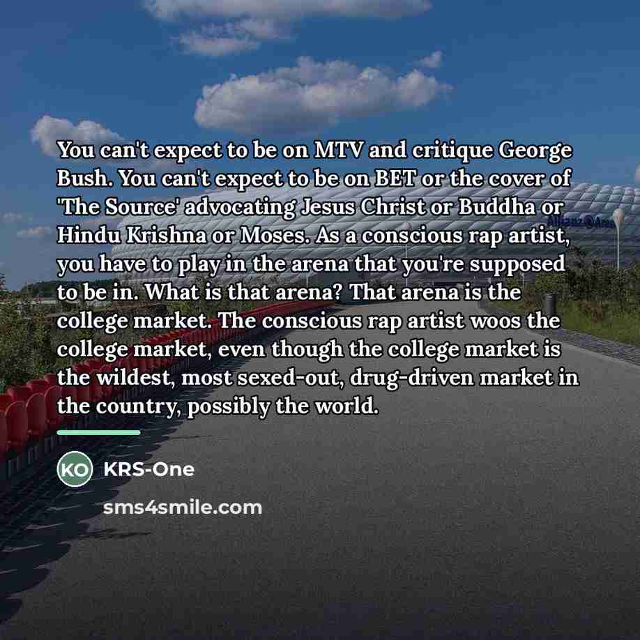 “You can't expect to be on MTV and critique George…” quote by KRS-One
