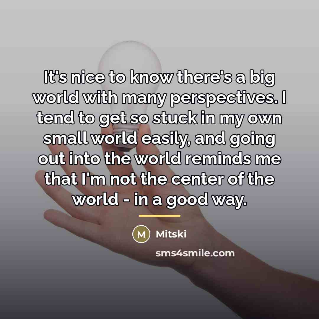 “It's nice to know there's a big world with many…” quote by Mitski