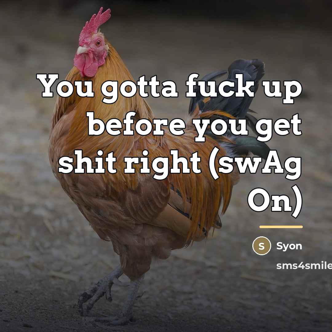 “You gotta fuck up before you get shit right (swAg…” quote by Syon