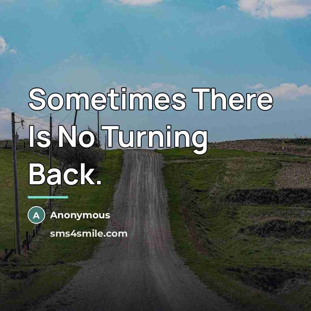 “Sometimes There Is No Turning Back.…” quote by Anonymous