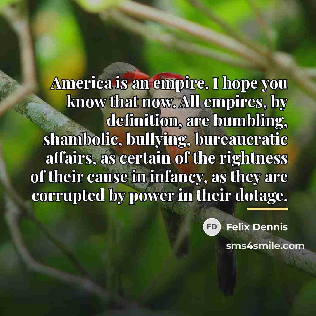 “America is an empire. I hope you know that now.…” quote by Felix Dennis