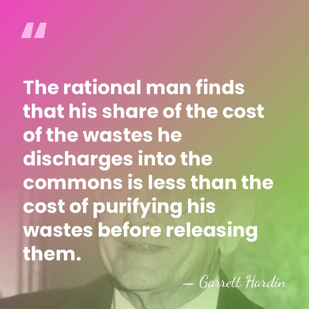 The rational man finds that his share of the cost of the&hellip; - Garrett Hardin