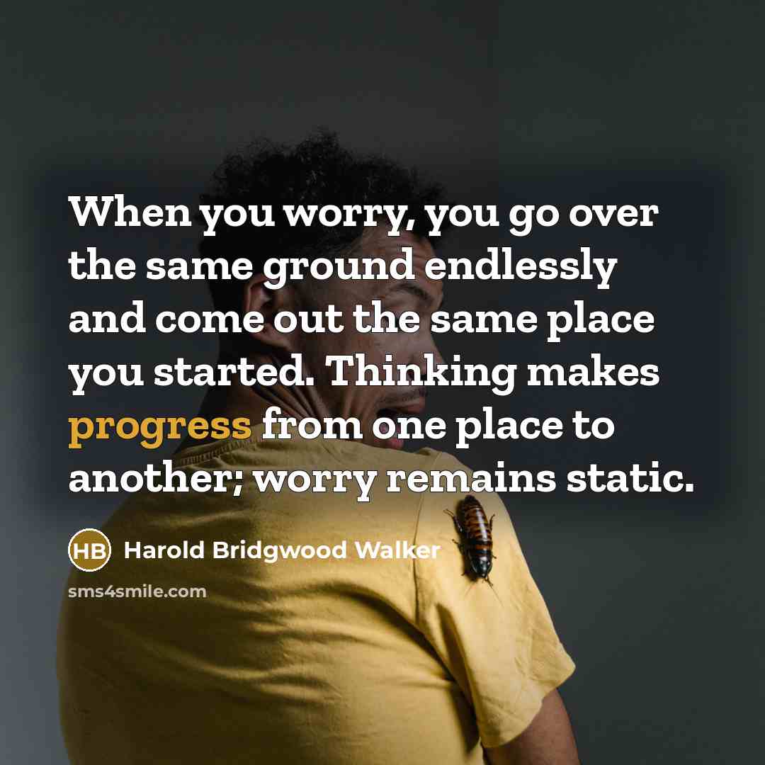 “When you worry, you go over the same ground endlessly…” quote by Harold Bridgwood Walker