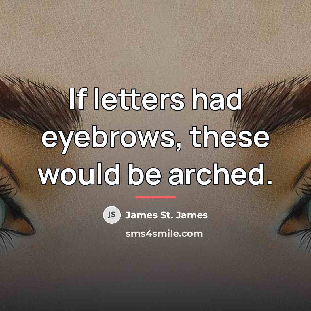 “If letters had eyebrows, these would be arched.…” quote by James St. James
