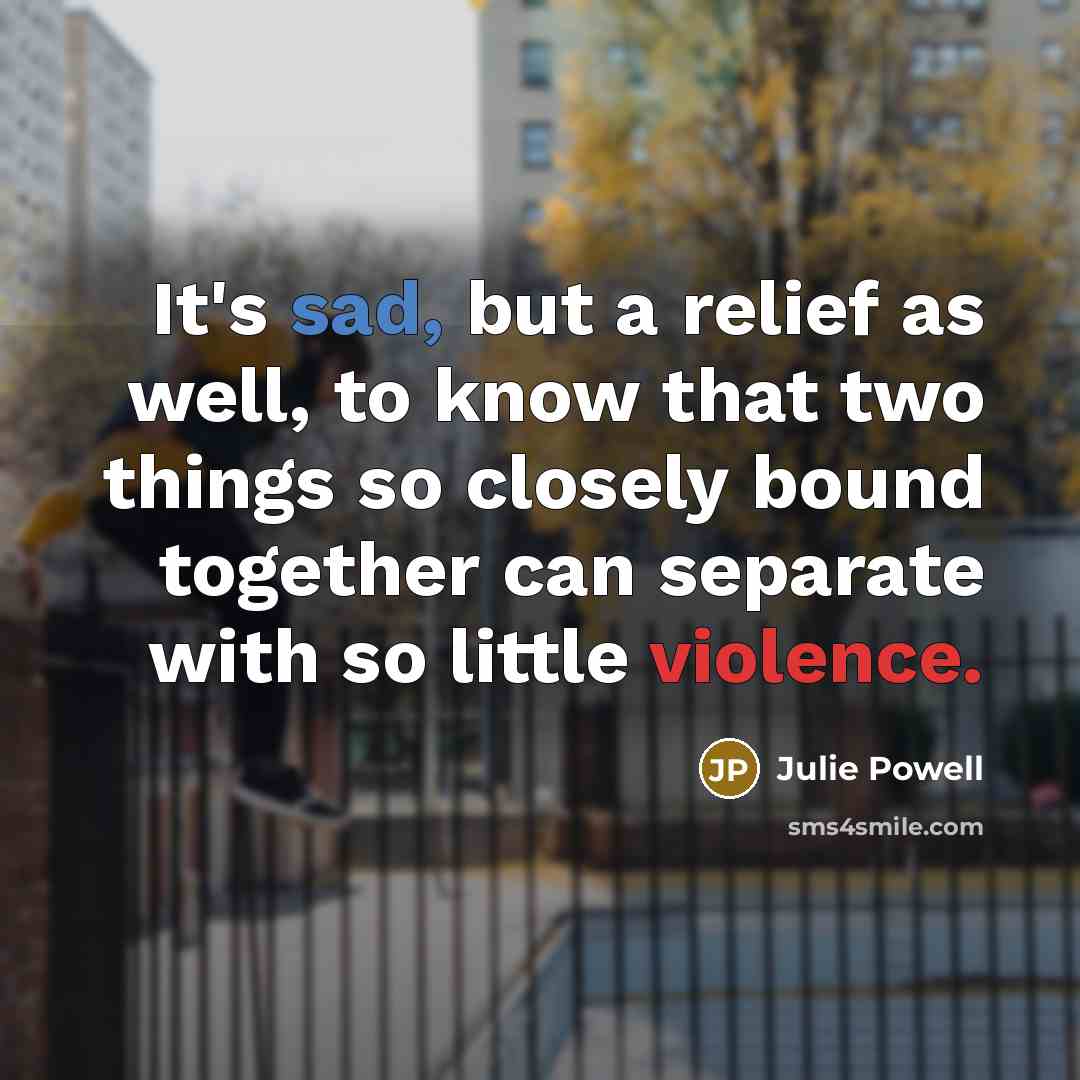 “It's sad, but a relief as well, to know that…” quote by Julie Powell