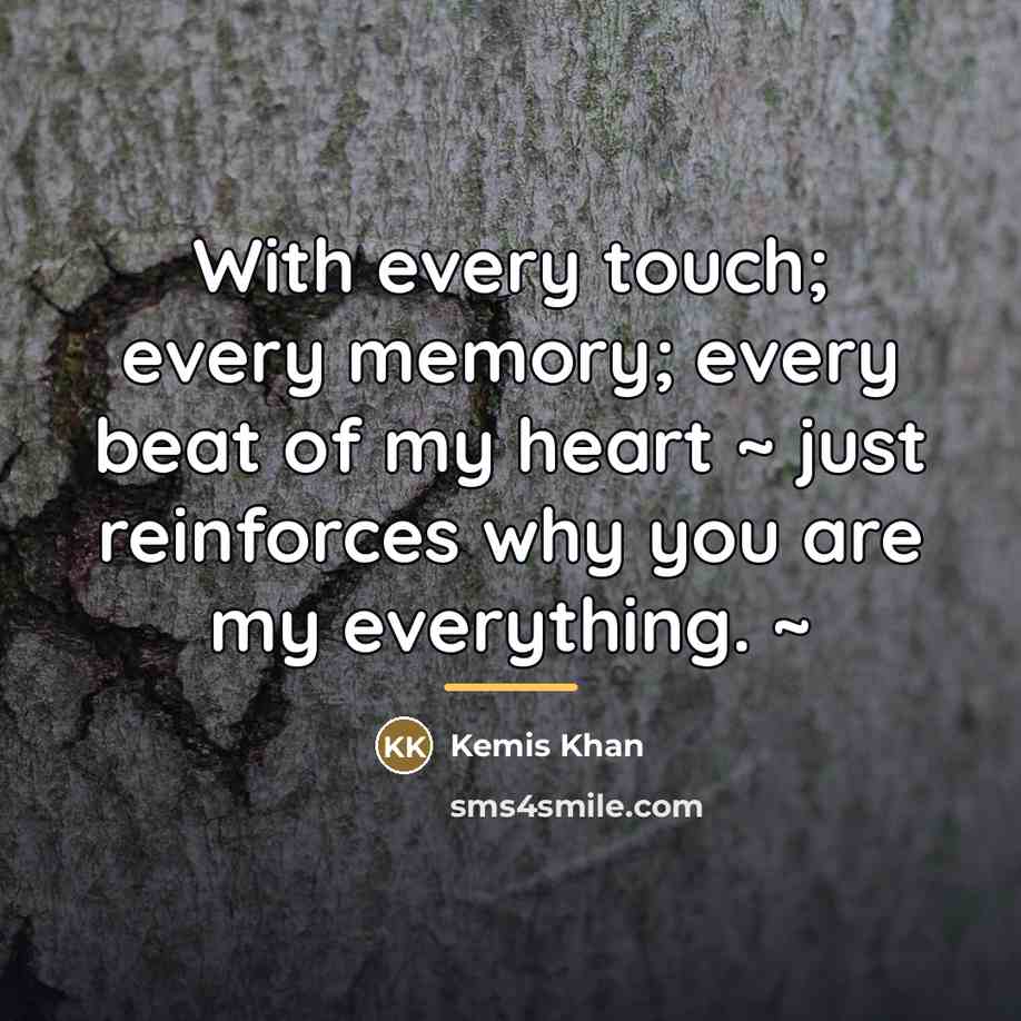 “With every touch; every memory; every beat of my heart…” quote by Kemis Khan