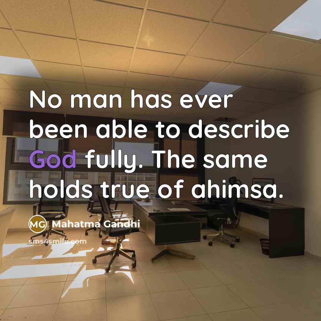“No man has ever been able to describe God fully.…” quote by Mahatma Gandhi