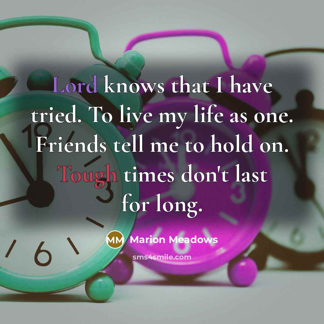 “Lord knows that I have tried. To live my life…” quote by Marion Meadows