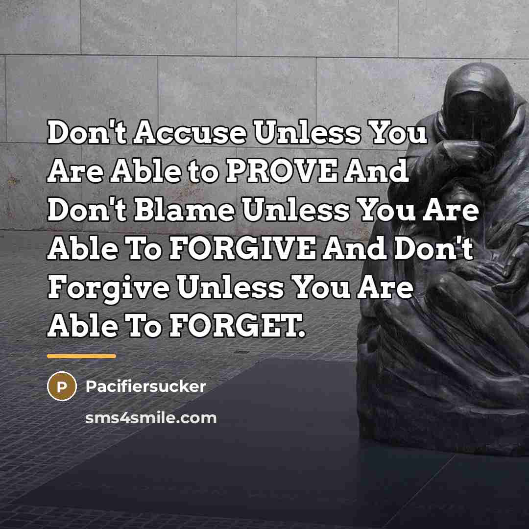 “Don't Accuse Unless You Are Able to PROVE And Don't…” quote by Pacifiersucker