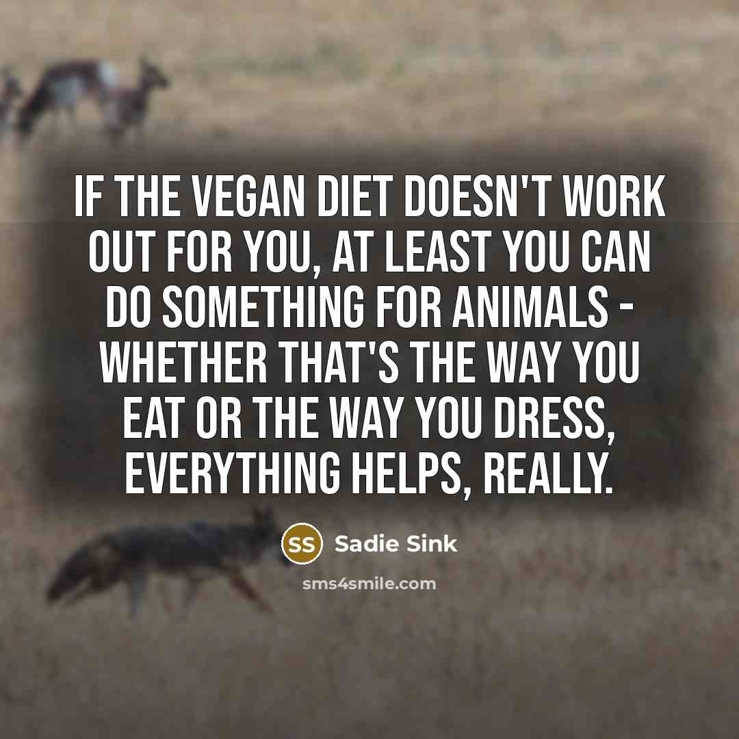 “If the vegan diet doesn't work out for you, at…” quote by Sadie Sink