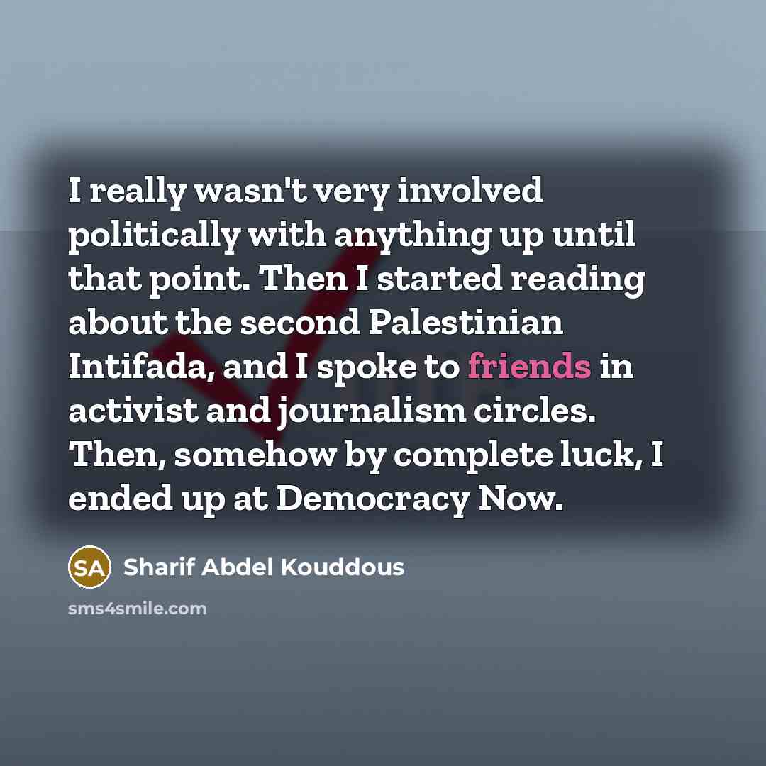 “I really wasn't very involved politically with anything up until…” quote by Sharif Abdel Kouddous