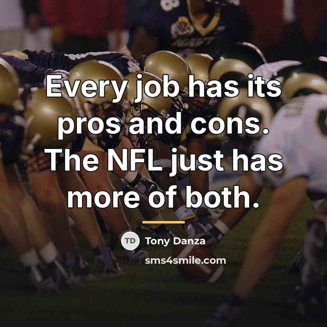 “Every job has its pros and cons. The NFL just…” quote by Tony Danza