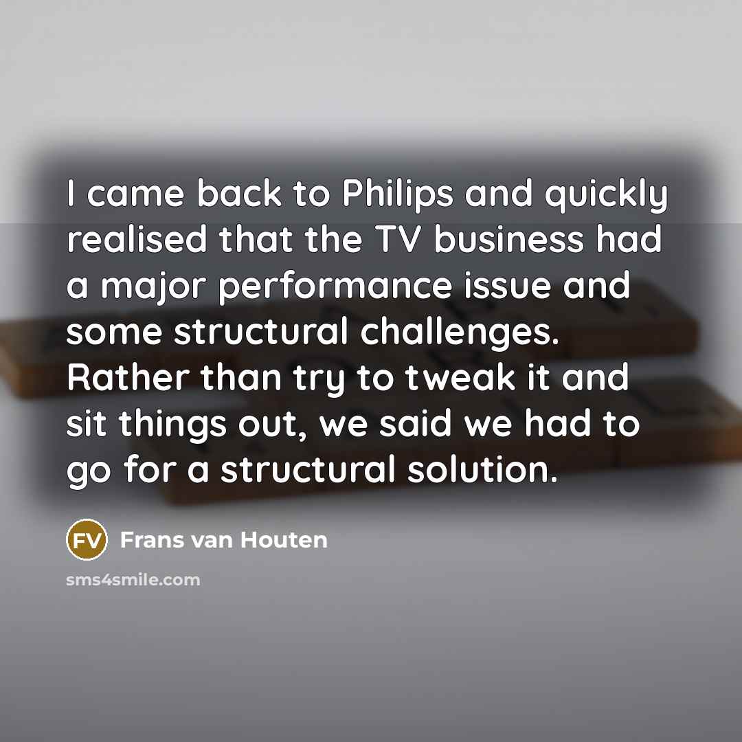 “I came back to Philips and quickly realised that the…” quote by Frans van Houten
