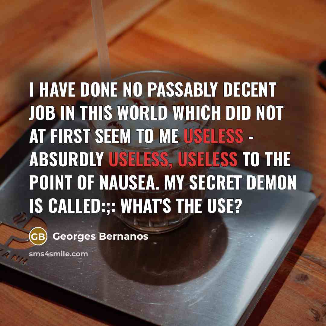 “I have done no passably decent job in this world…” quote by Georges Bernanos